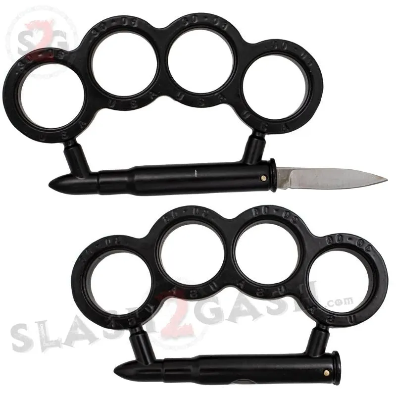Bullet Knuckles w/ Hidden Knife Rifle Cartridge Paperweight - Asst. colors