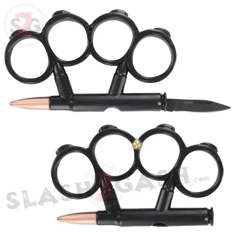 Bullet Knuckles w/ Hidden Knife Rifle Cartridge Paperweight - Asst. colors