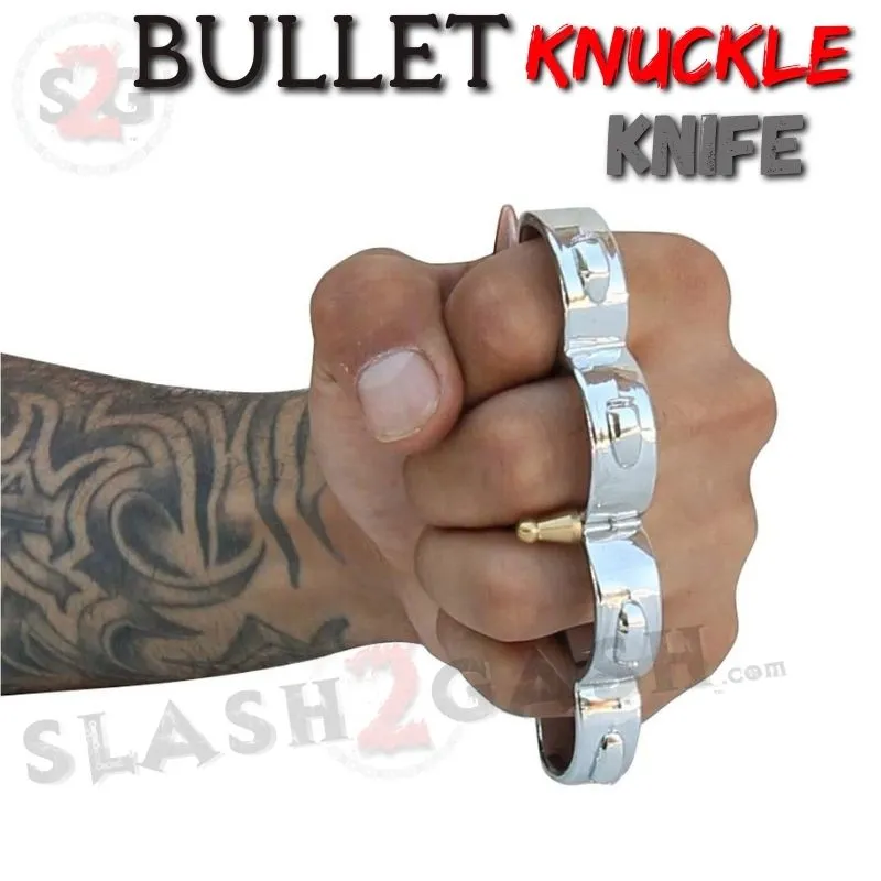 Bullet Knuckles w/ Hidden Knife Rifle Cartridge Paperweight - Asst. colors