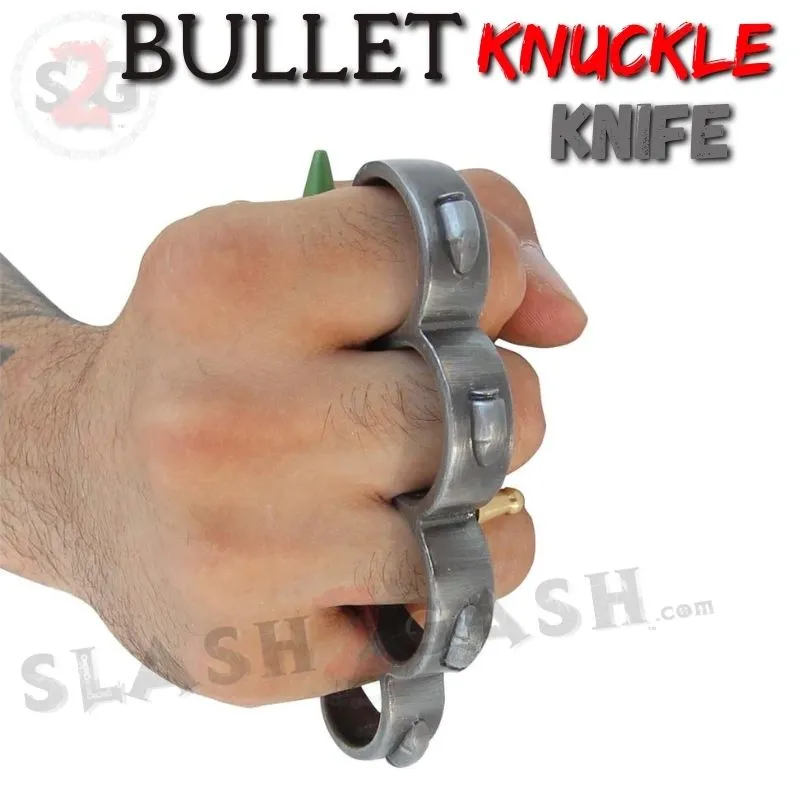 Bullet Knuckles w/ Hidden Knife Rifle Cartridge Paperweight - Asst. colors