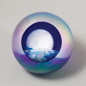Celestial Goodnight Moon Handblown Glass Paperweight by Glass Eye Studio