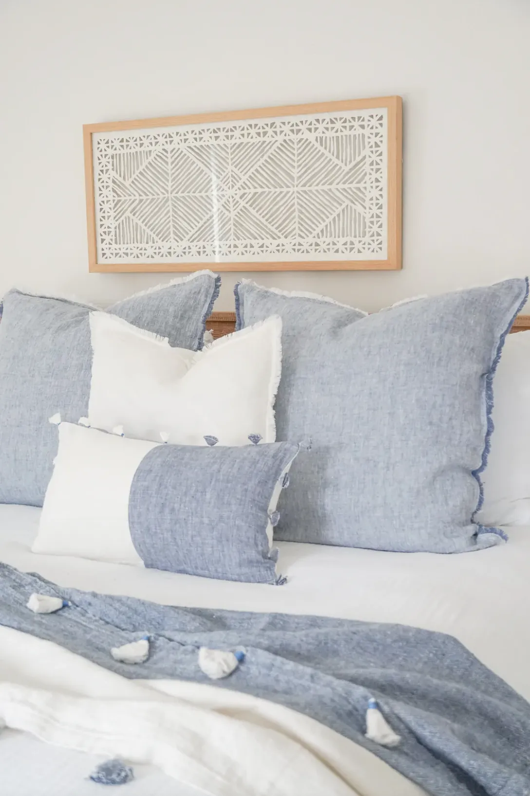 Chambray Blue Linen Pillows