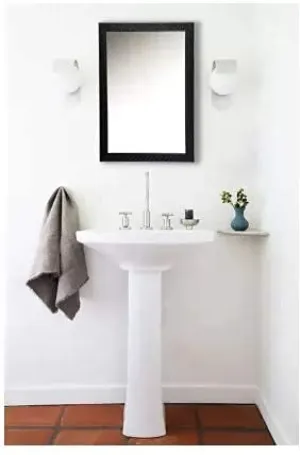 Cheval Glasses Decorative Wall Mirror Black Flat Small Size/Looking Glass Inner Size - 12 x 18 Inches.