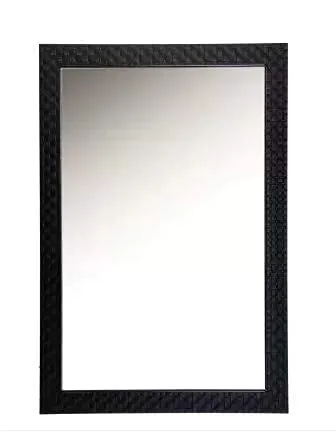 Cheval Glasses Decorative Wall Mirror Black Flat Small Size/Looking Glass Inner Size - 12 x 18 Inches.