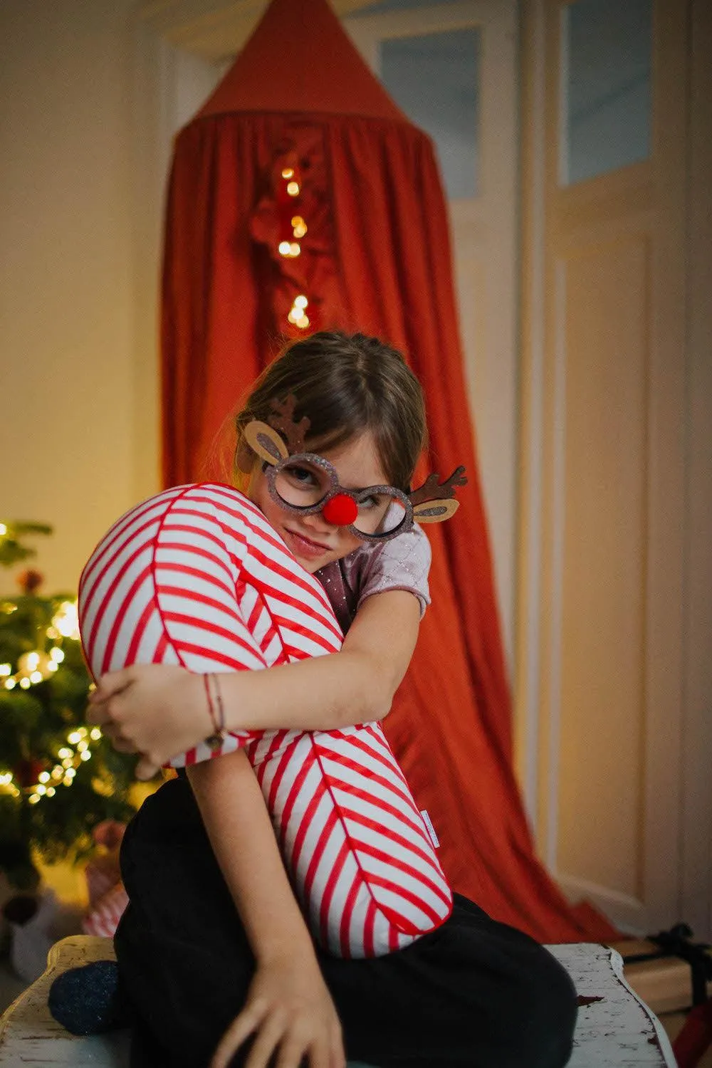 Christmas Candy Cane Cushion red stripes | Candy Cane pillows