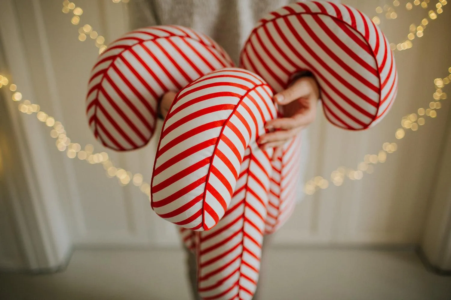 Christmas Candy Cane Cushion red stripes | Candy Cane pillows