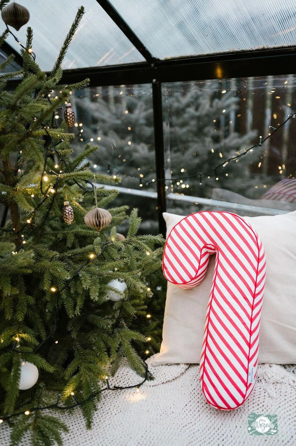 Christmas Candy Cane Cushion red stripes | Candy Cane pillows