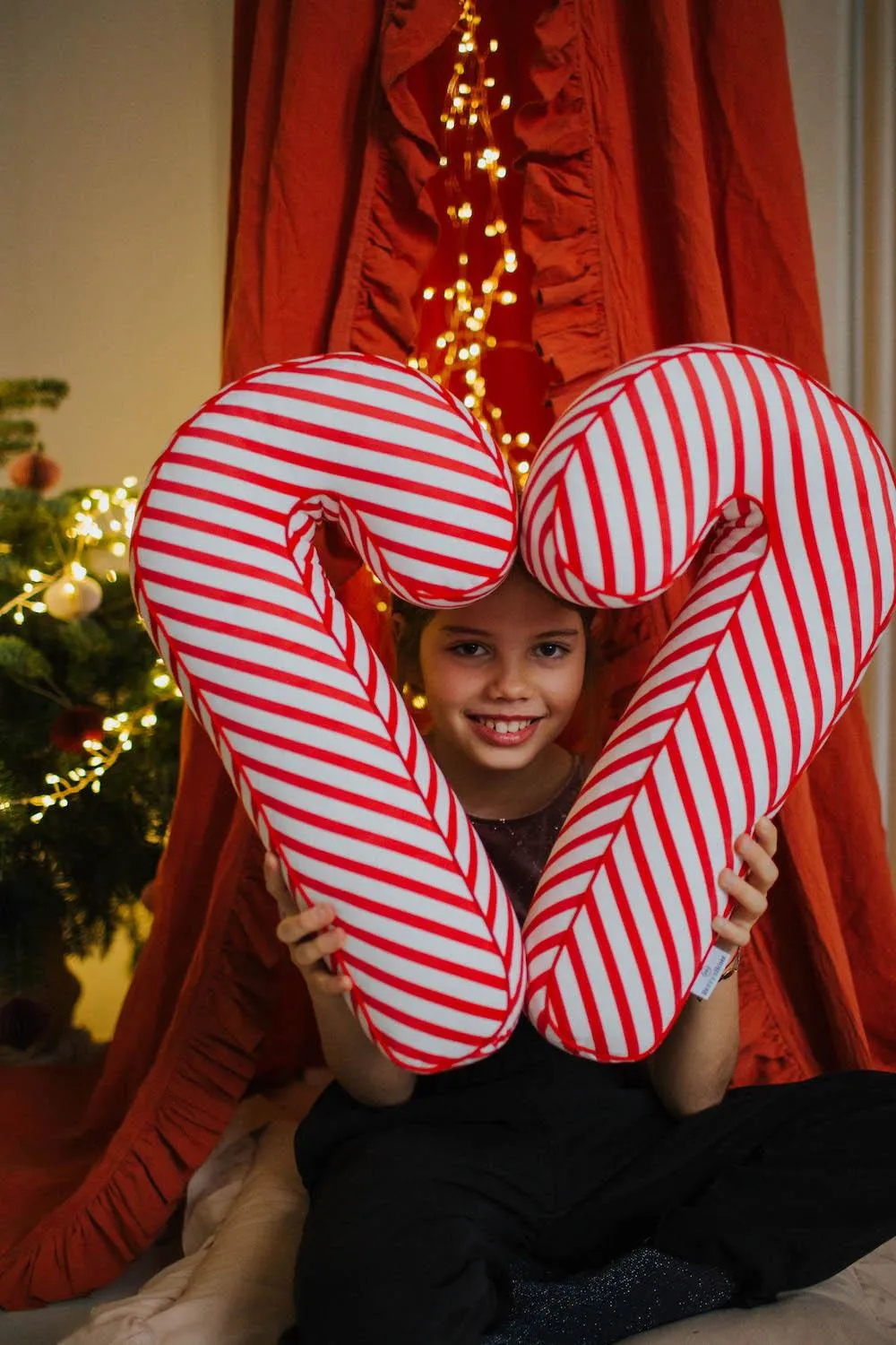 Christmas Candy Cane Cushion red stripes | Candy Cane pillows