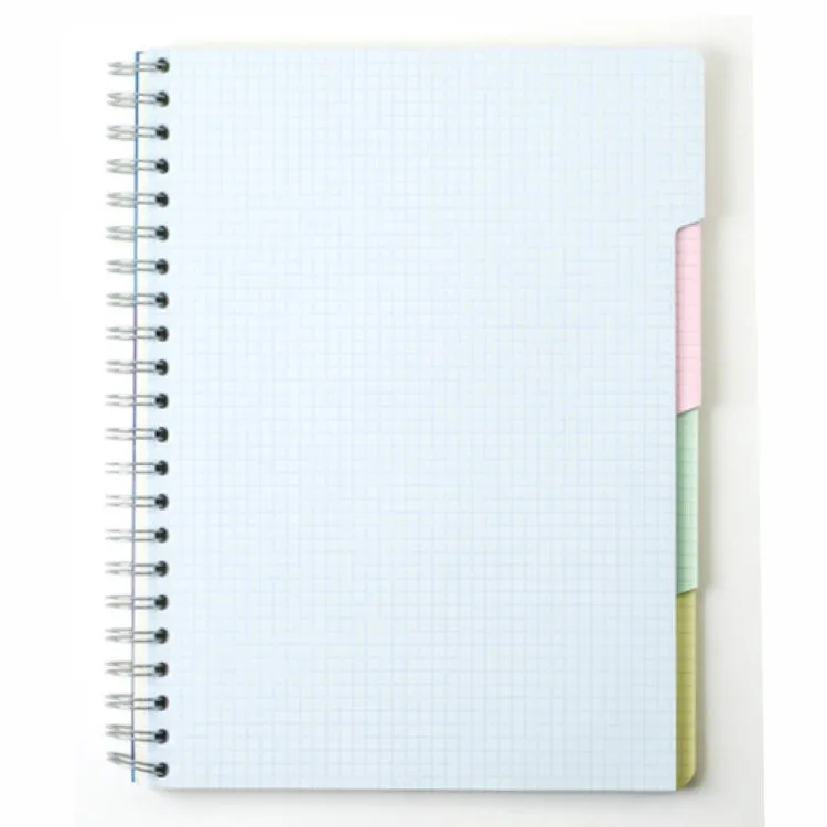 Clairefontaine Wirebound Notebook - Graph w/4 tabs 112 sheets - 8 1/4 x 11 3/4 - Assorted