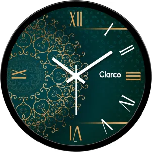 Clarco Designer Decorative Analogue Round Plastic Wall Clock with Glass for Home/Living Room/Bedroom/Kitchen/Office (12 x 12 Inch / 30 x 30 cm)(WL_835)
