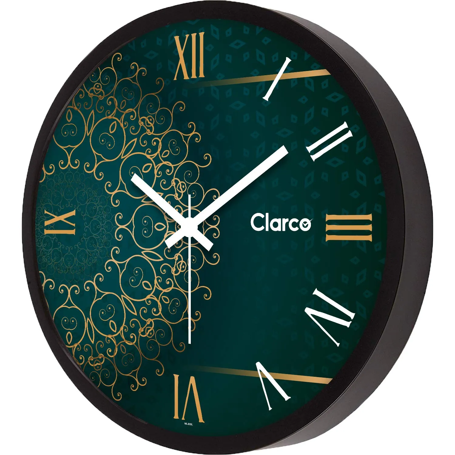 Clarco Designer Decorative Analogue Round Plastic Wall Clock with Glass for Home/Living Room/Bedroom/Kitchen/Office (12 x 12 Inch / 30 x 30 cm)(WL_835)