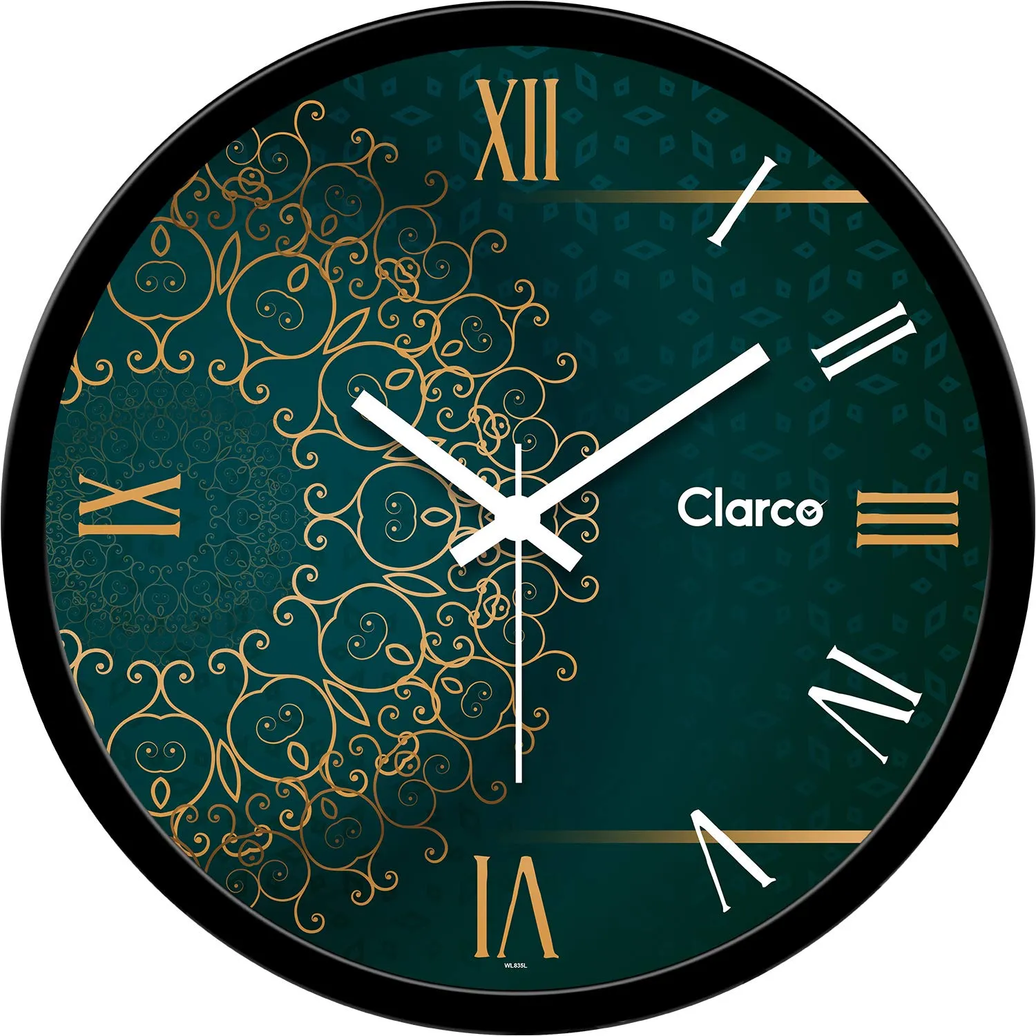 Clarco Designer Decorative Analogue Round Plastic Wall Clock with Glass for Home/Living Room/Bedroom/Kitchen/Office (12 x 12 Inch / 30 x 30 cm)(WL_835)
