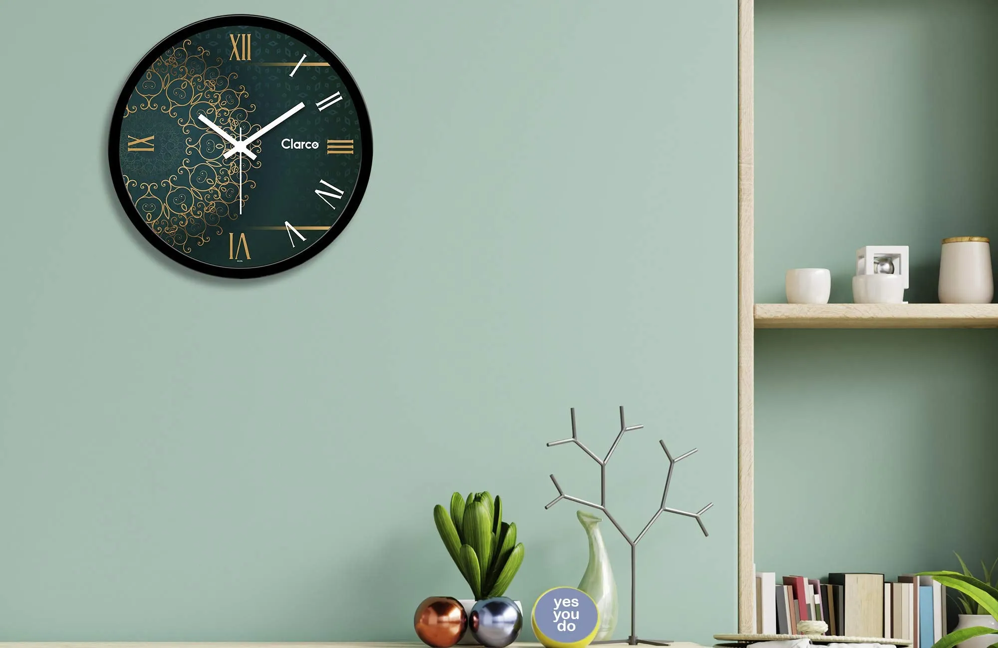 Clarco Designer Decorative Analogue Round Plastic Wall Clock with Glass for Home/Living Room/Bedroom/Kitchen/Office (12 x 12 Inch / 30 x 30 cm)(WL_835)