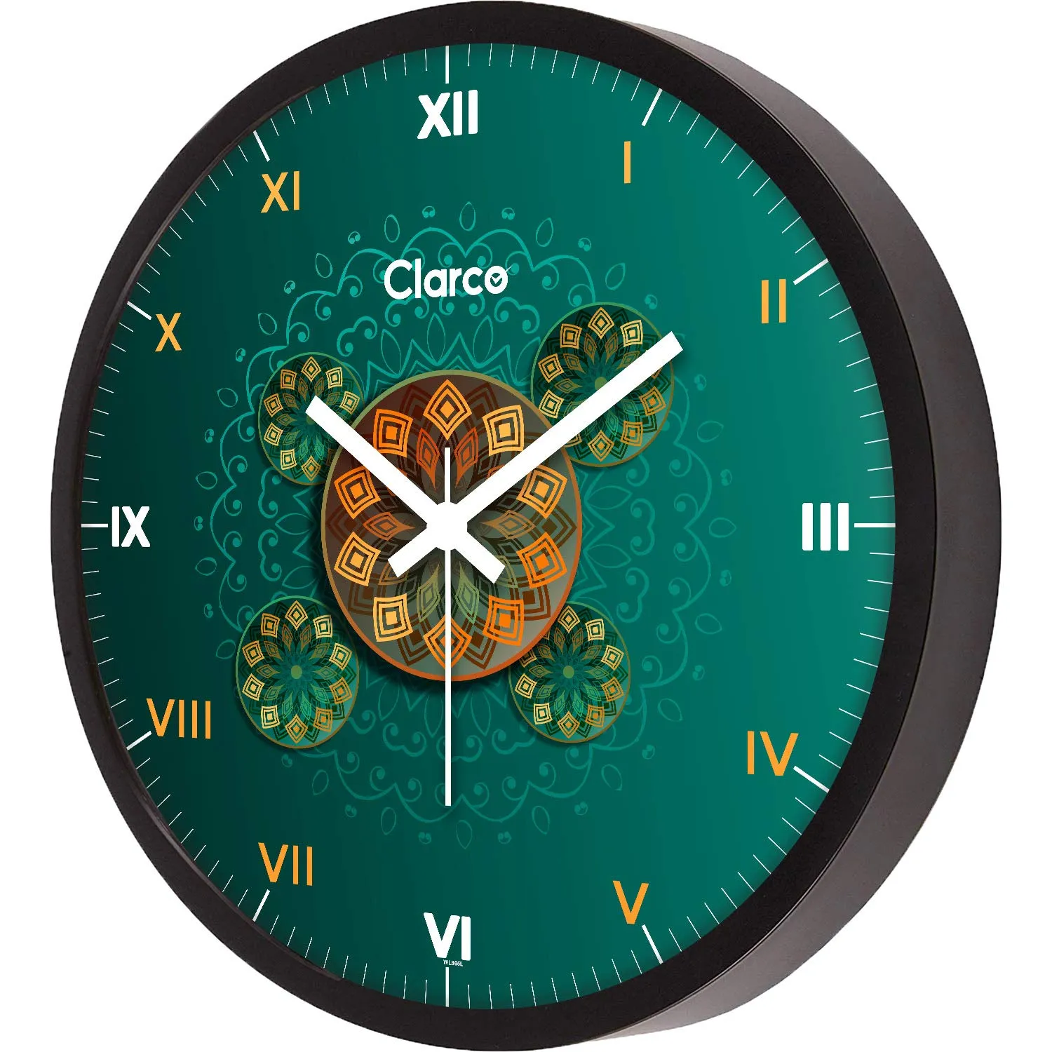 Clarco Designer Decorative Analogue Round Plastic Wall Clock with Glass for Home/Living Room/Bedroom/Kitchen/Office (12 x 12 Inch / 30 x 30 cm)(WL_865L)