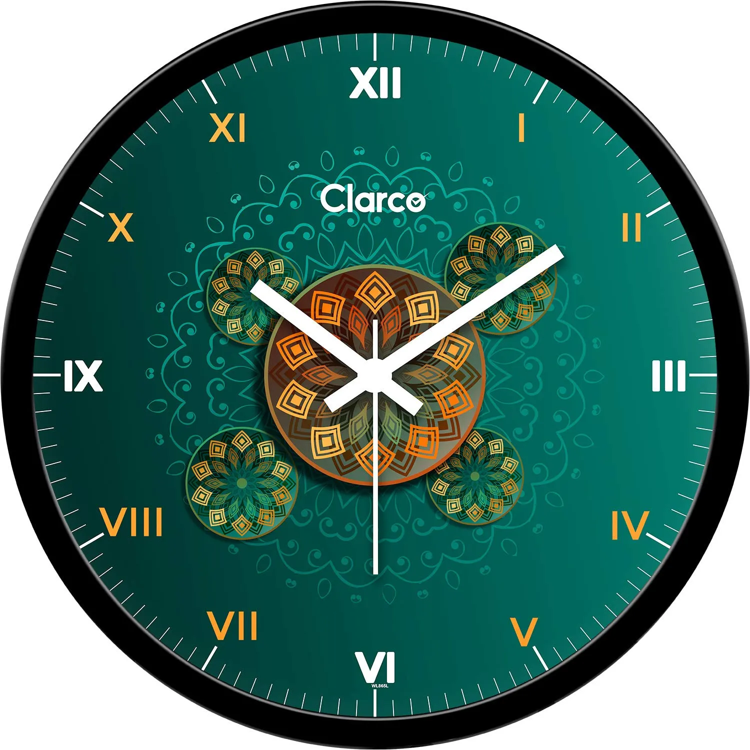 Clarco Designer Decorative Analogue Round Plastic Wall Clock with Glass for Home/Living Room/Bedroom/Kitchen/Office (12 x 12 Inch / 30 x 30 cm)(WL_865L)