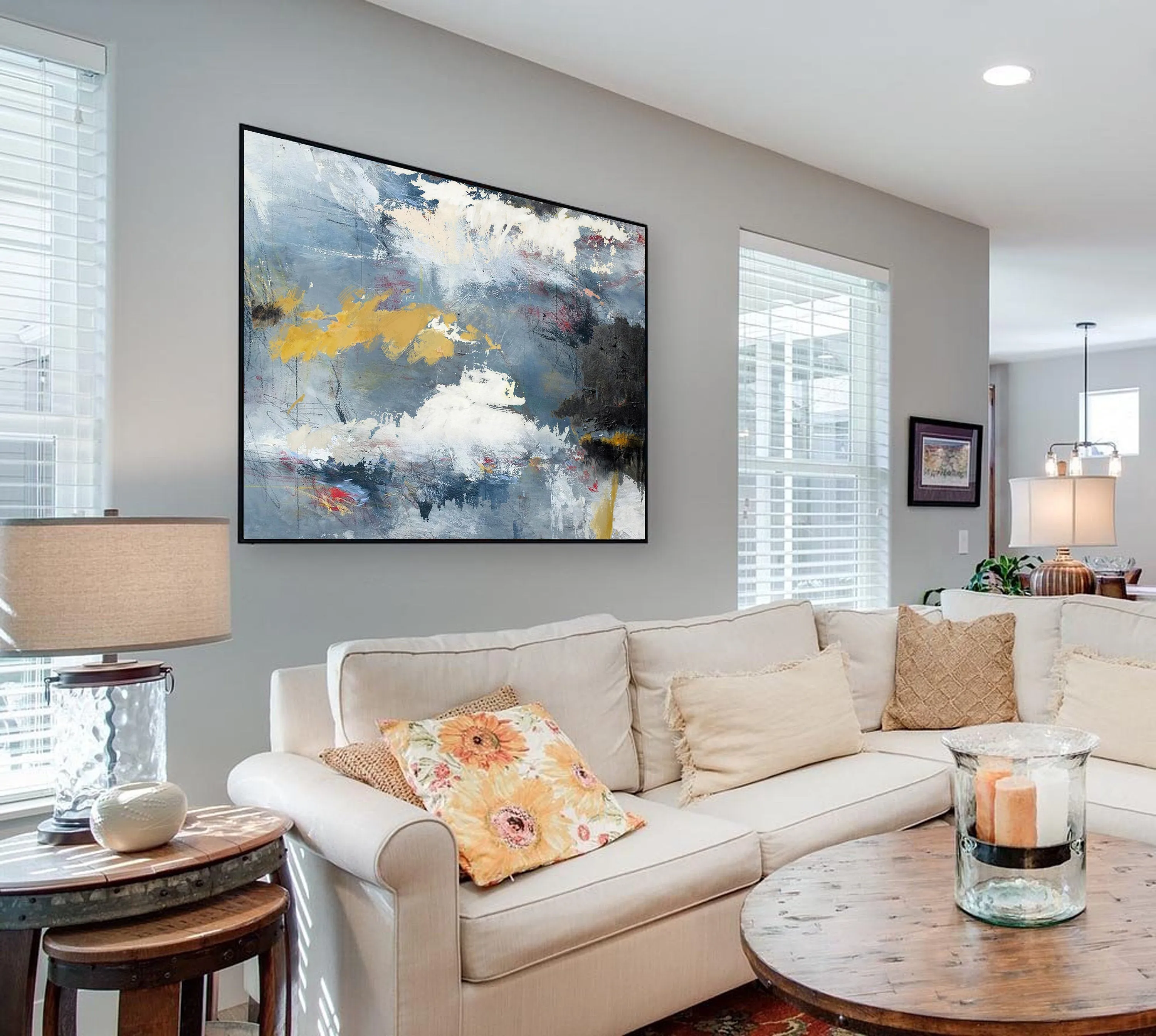 Cloud Abstract Art Oil Painting Sky Abstract Painting on Canvas Np033