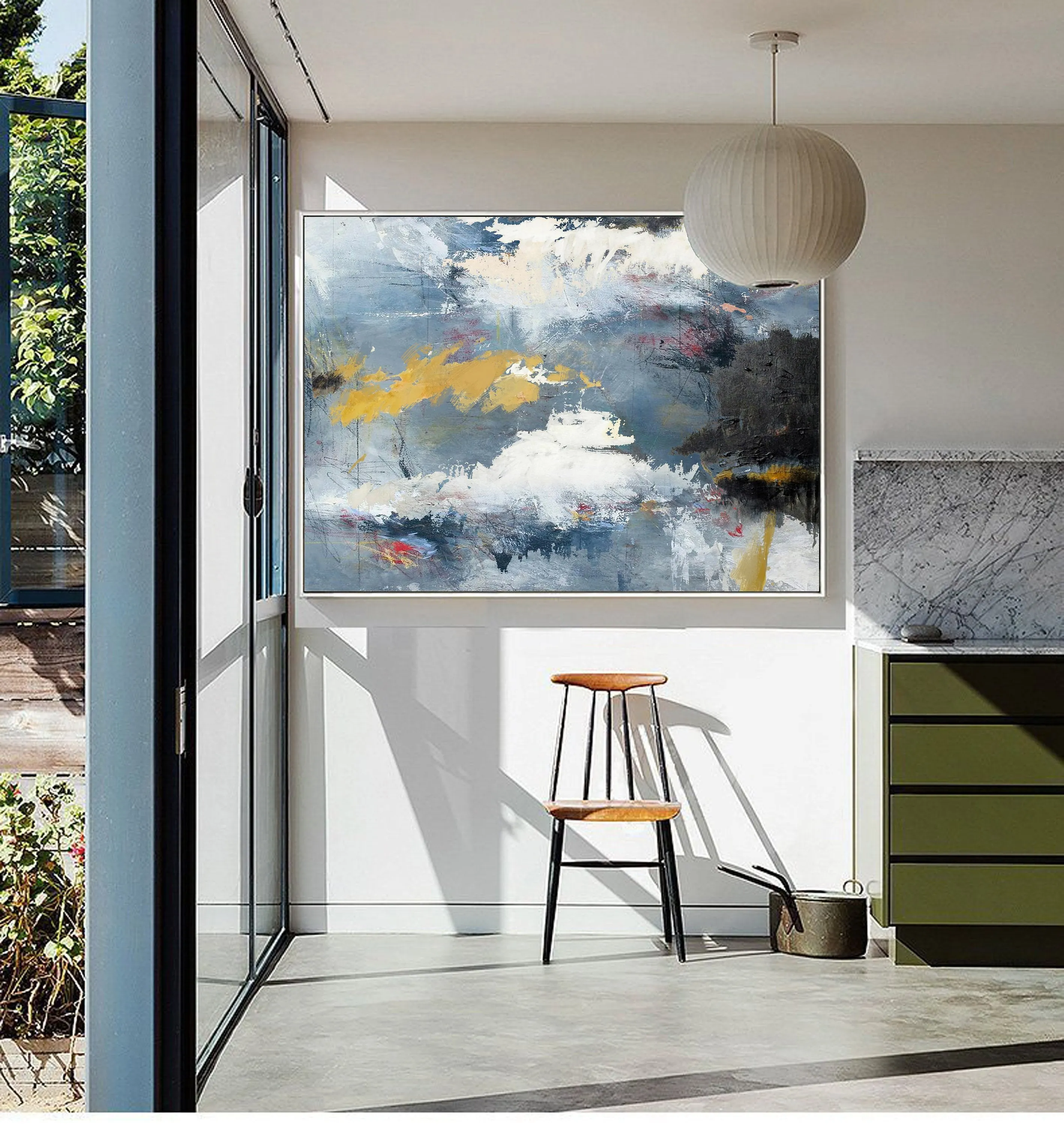 Cloud Abstract Art Oil Painting Sky Abstract Painting on Canvas Np033
