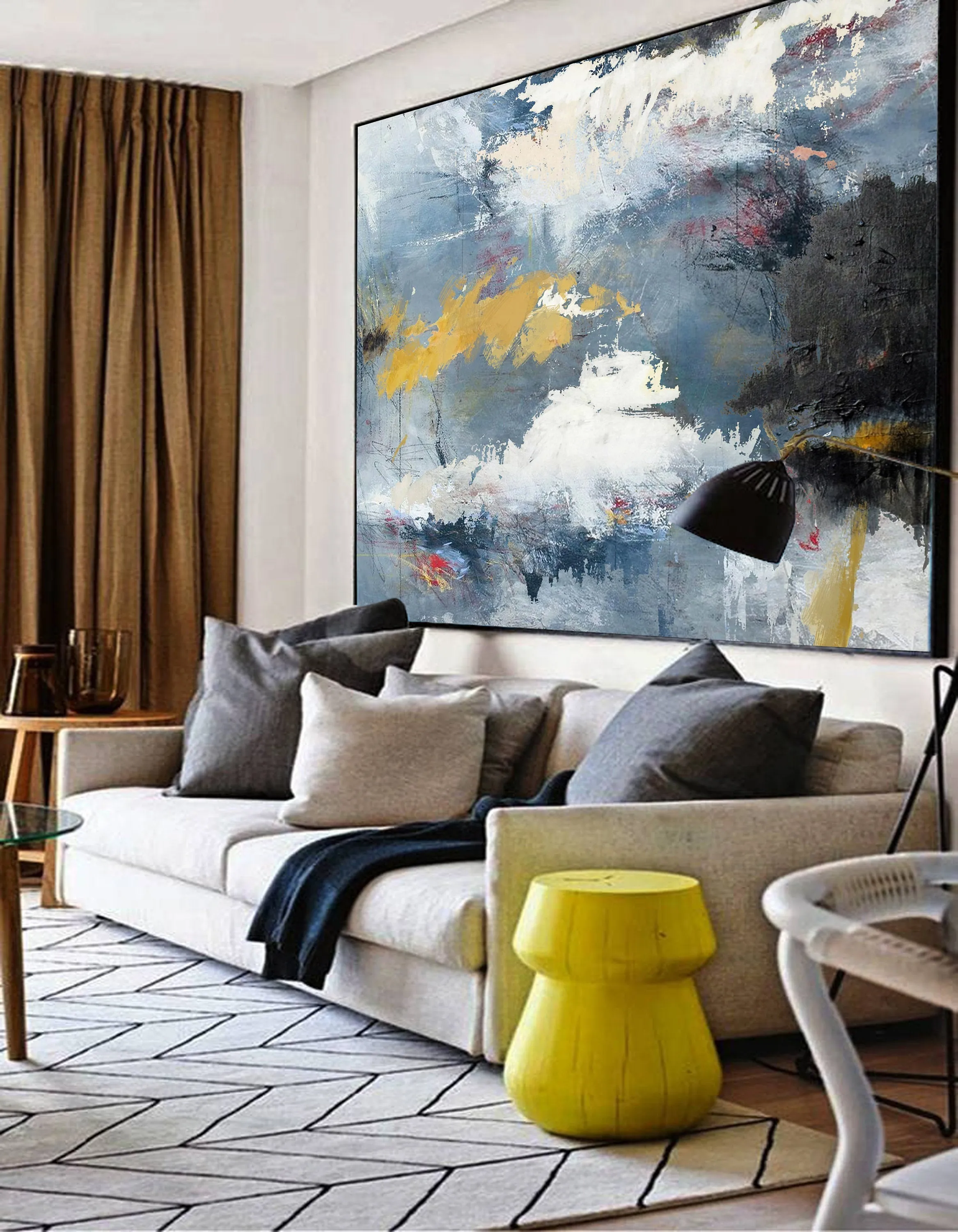Cloud Abstract Art Oil Painting Sky Abstract Painting on Canvas Np033