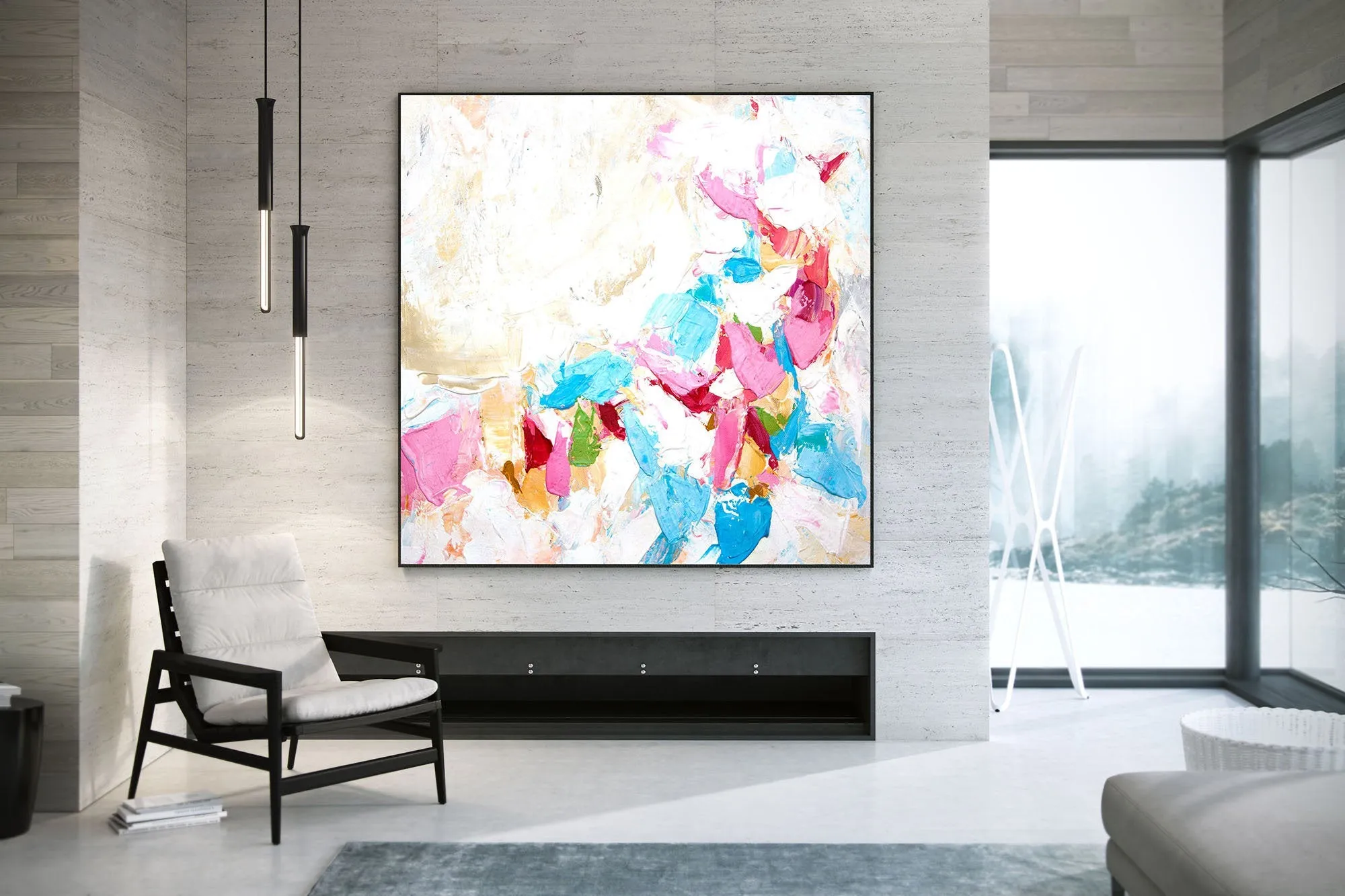 Colorful Abstract Painting Original Oversize Painting Kp099