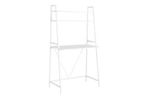 Computer Desk For Home Office, Laptop, Leaning, Storage Shelves, Contemporary & Modern - White by Couch.com