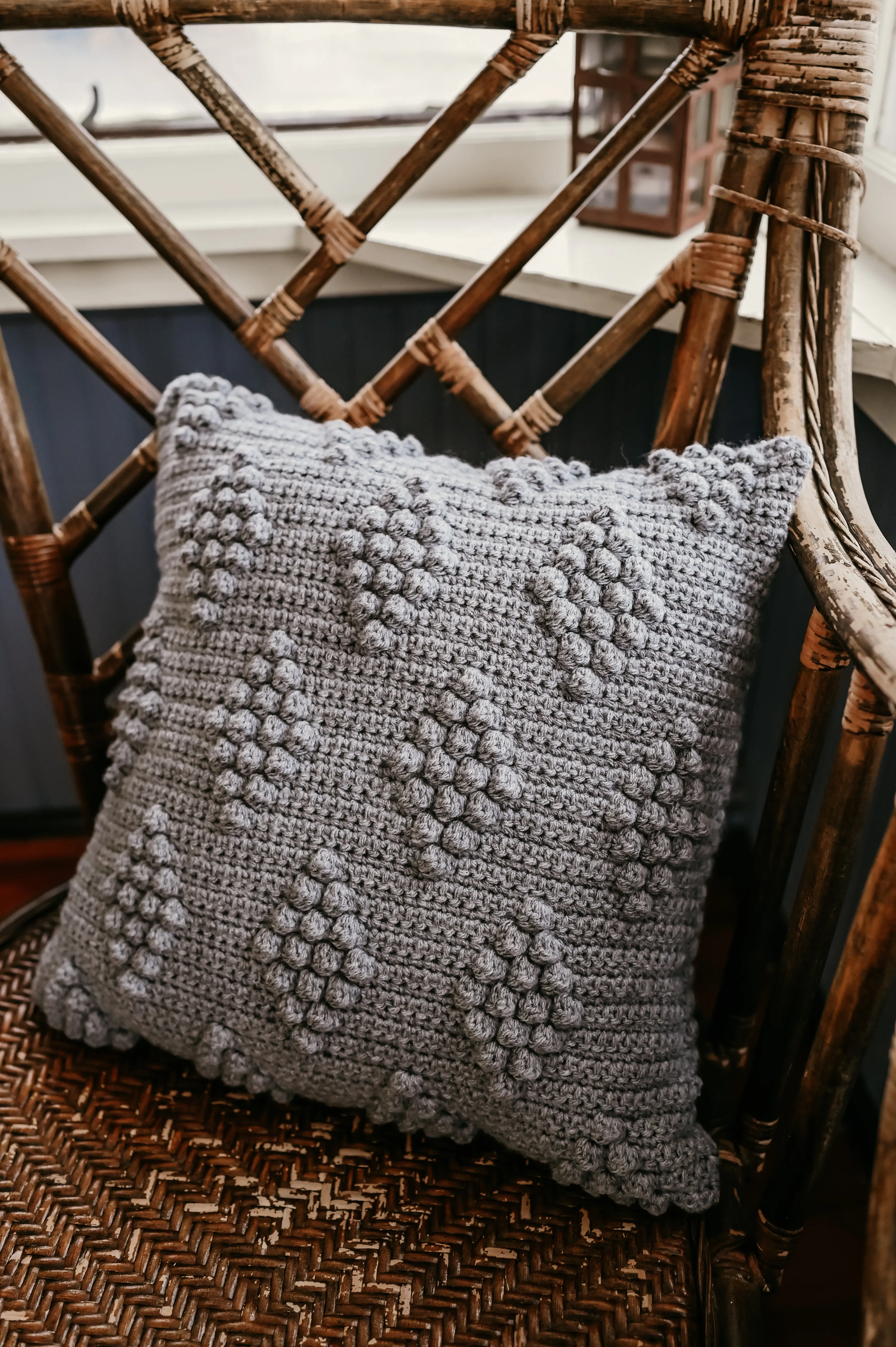 Crocheted Diamond Pattern Pillows