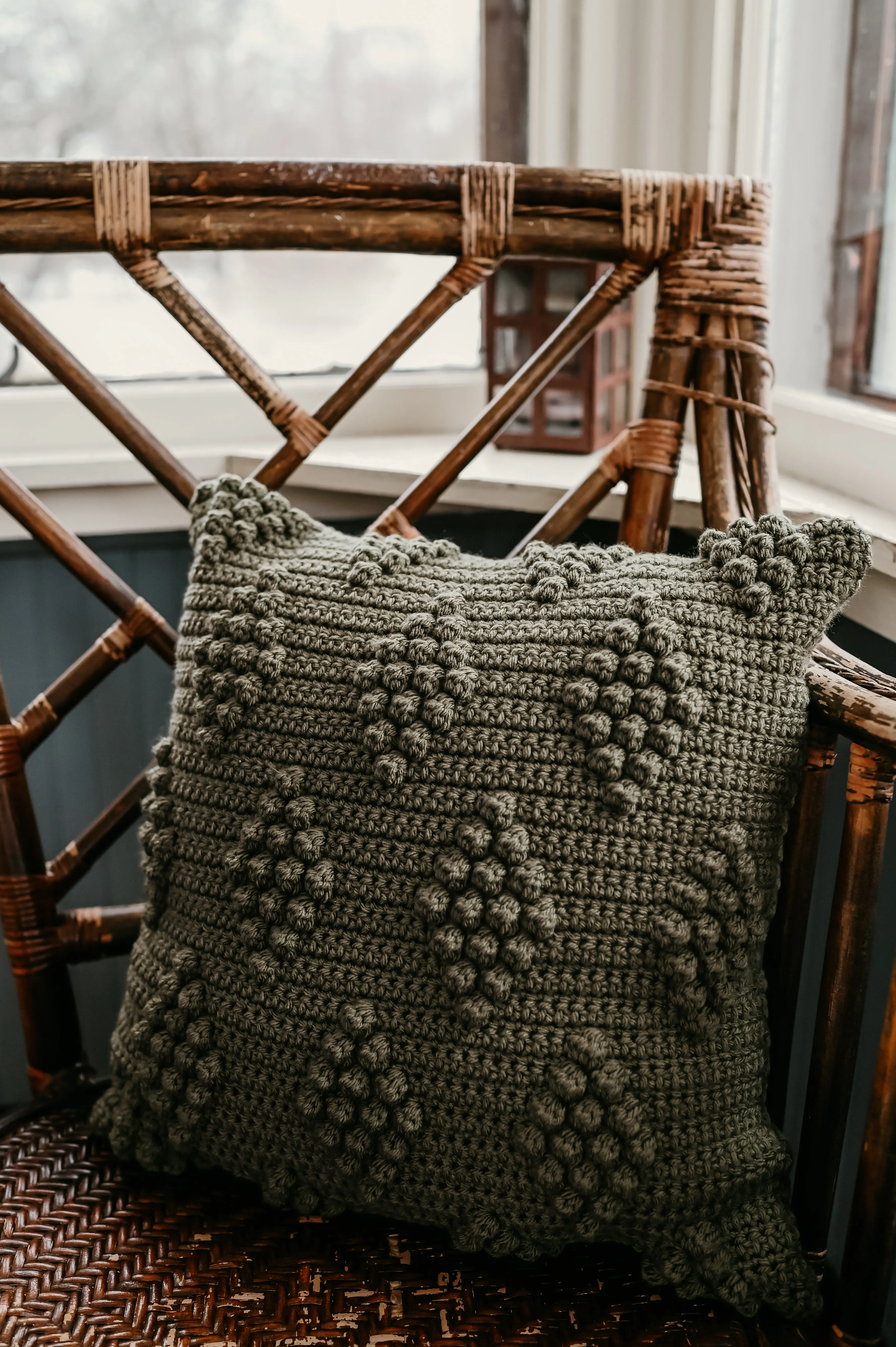 Crocheted Diamond Pattern Pillows