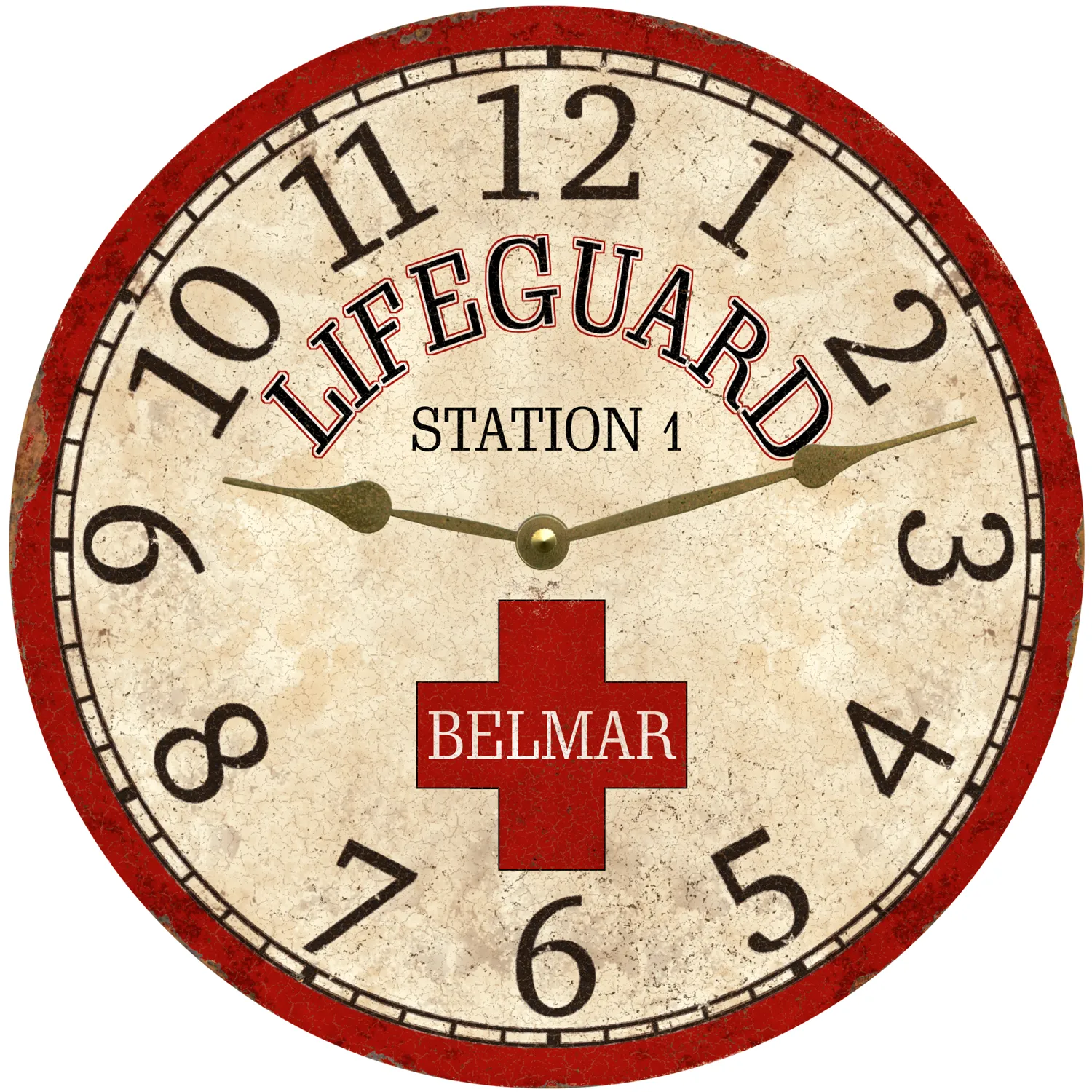 Custom Lifeguard Wall Clock – Personalized Beach Clock