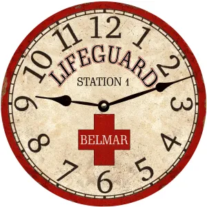 Custom Lifeguard Wall Clock – Personalized Beach Clock