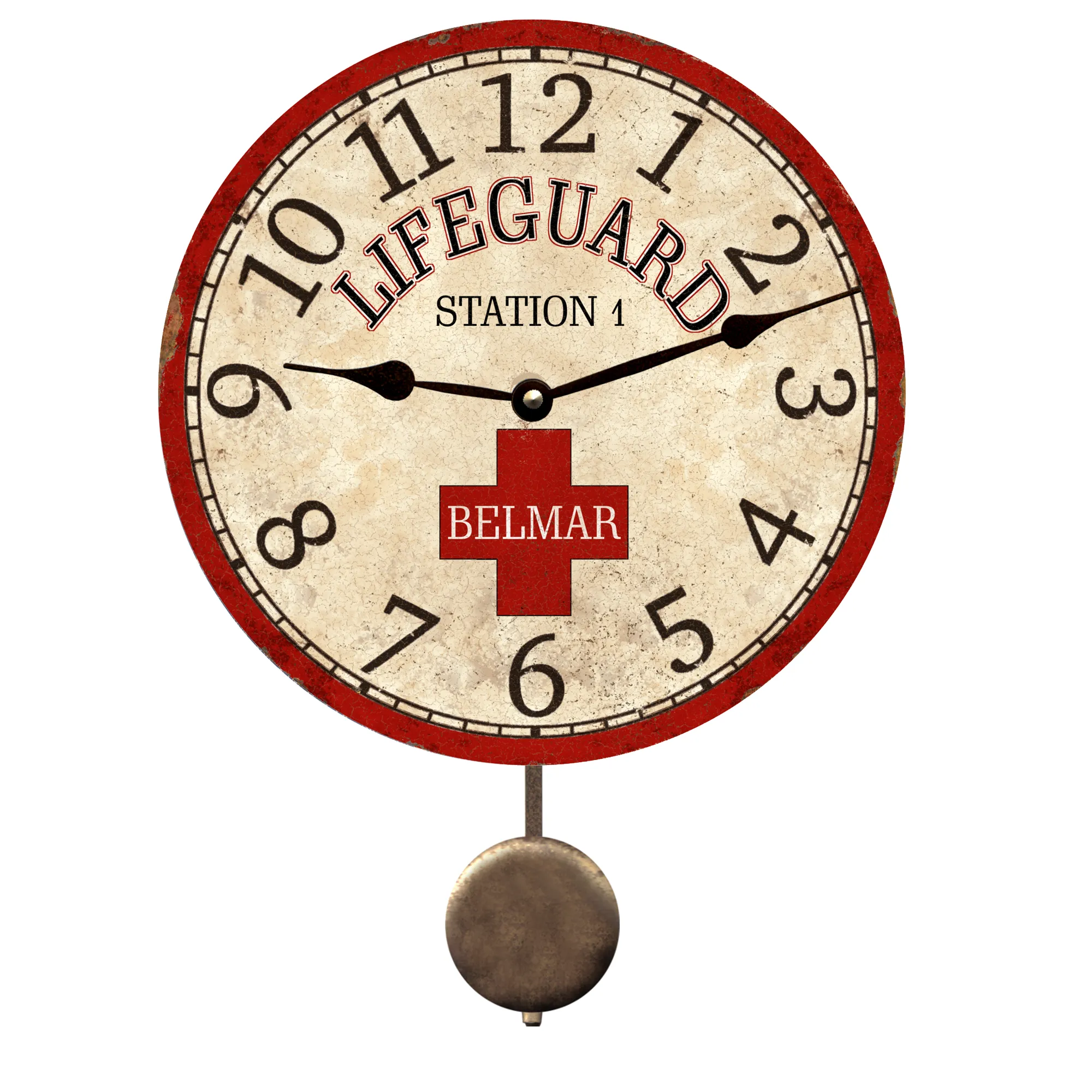 Custom Lifeguard Wall Clock – Personalized Beach Clock