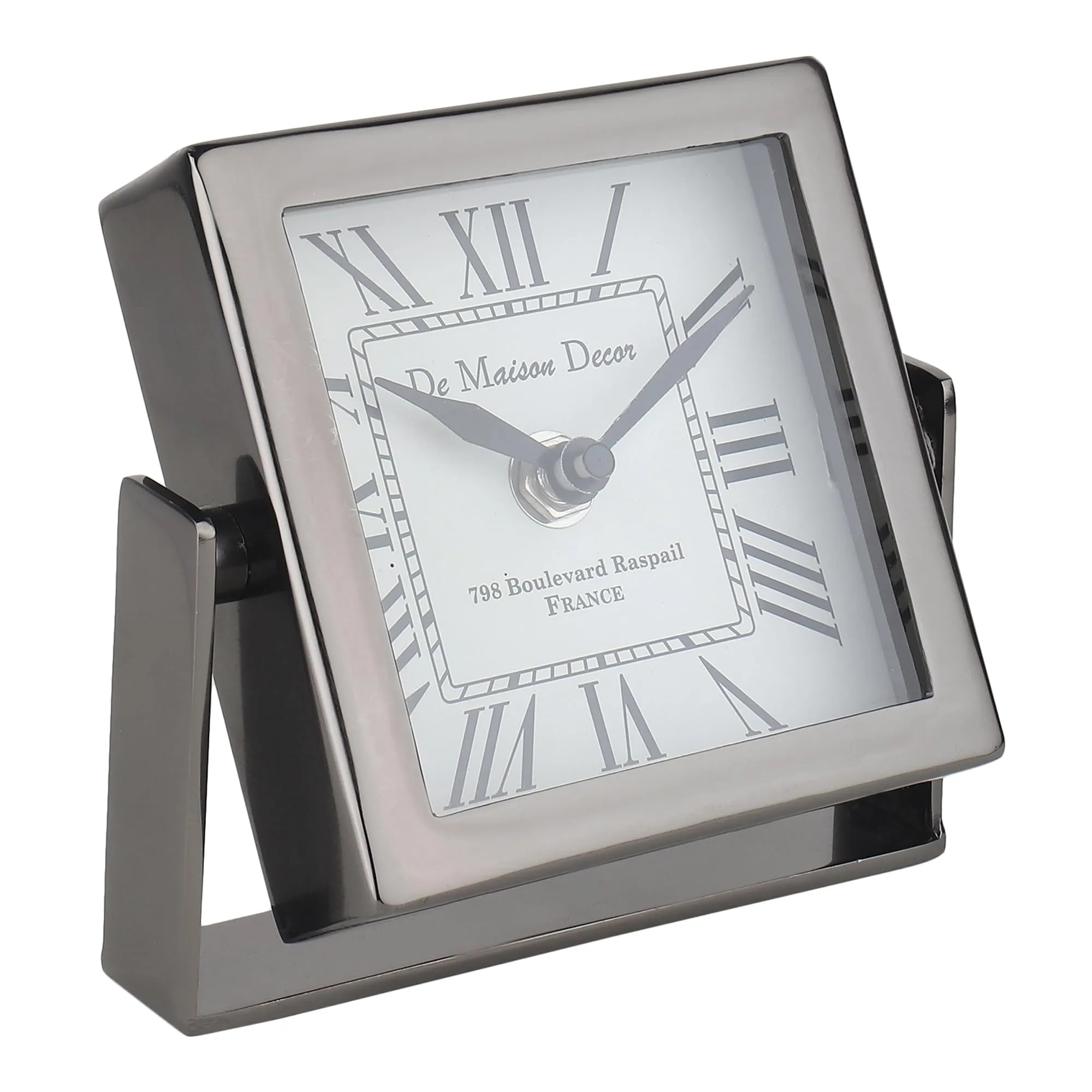 Decor de Maison Time's Canvas - The Table Clock (Medium) in Silver for Home Decor Table Decor Study Room Office Desk