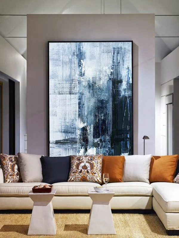 Deep Blue Abstract Art Living Room Art Painting Np056