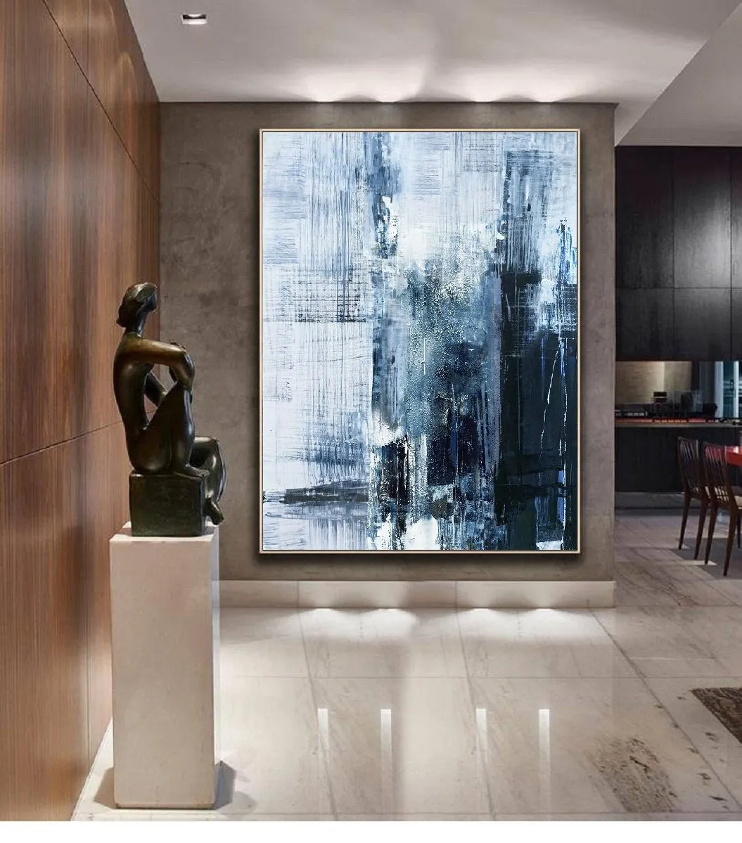 Deep Blue Abstract Art Living Room Art Painting Np056