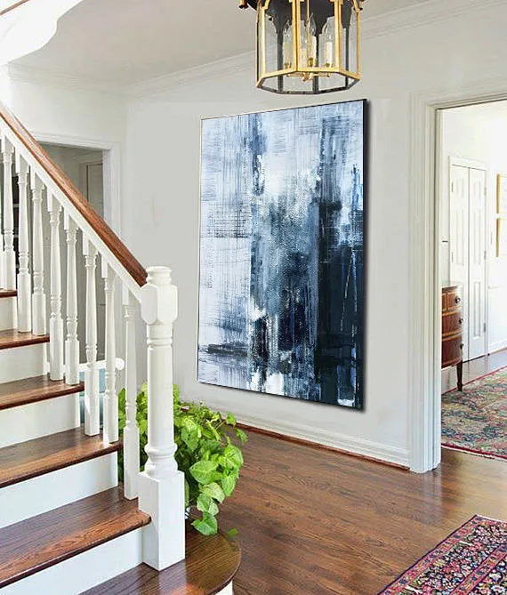 Deep Blue Abstract Art Living Room Art Painting Np056