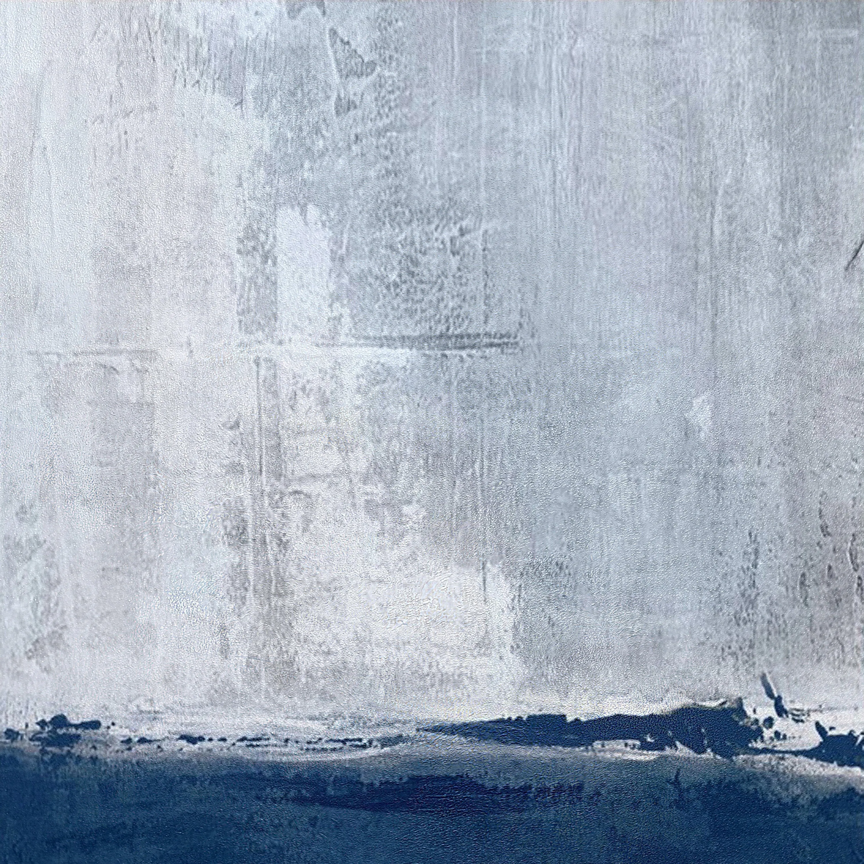 Deep Blue Grey Sky Abstract Painting Beautiful Canvas Wall Art Np046