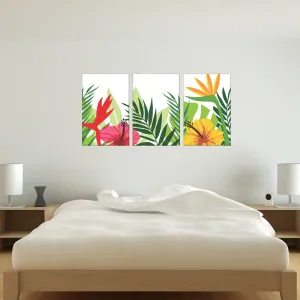 Designer Wall Art Decor for Office Home Decor Set of 3 - Yellow Hibiscus