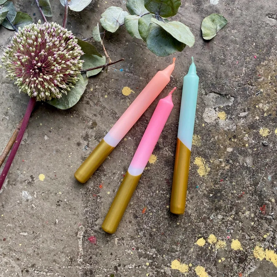 Dip Dye X-Mas Taper Candles Set of 3 (X-mas Fireworks)