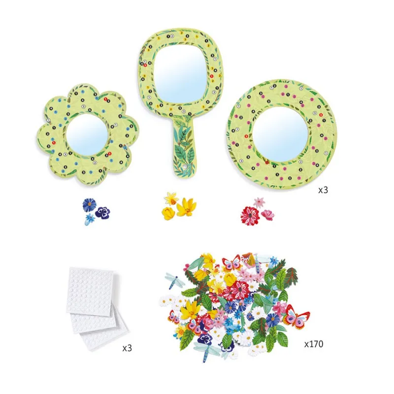 Djeco DIY Mirrors to Decorate - Pretty Flowers