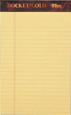 Docket Gold Legal Ruled Perforated Pad 5 X 8 Canary 12 50-Sheet Pads/Pack