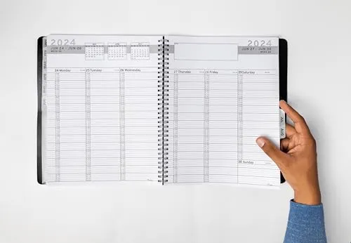 Ensight 2024 Appointment Book & Planner - Ensight 8.5 x 11 inches, Large Tabbed Daily Hourly Weekly Planner, Calendar and Schedule Book 15-Minute time Slots, Business and Personal Planner Jan 2024 - Jan 2025 (Black)
