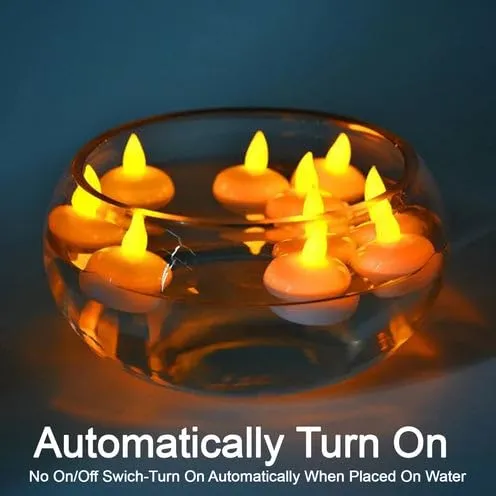 Exxelo Flameless LED Tealights, Smokeless Plastic Decorative Candles (Yellow Light)