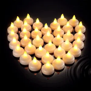 Exxelo Flameless LED Tealights, Smokeless Plastic Decorative Candles (Yellow Light)