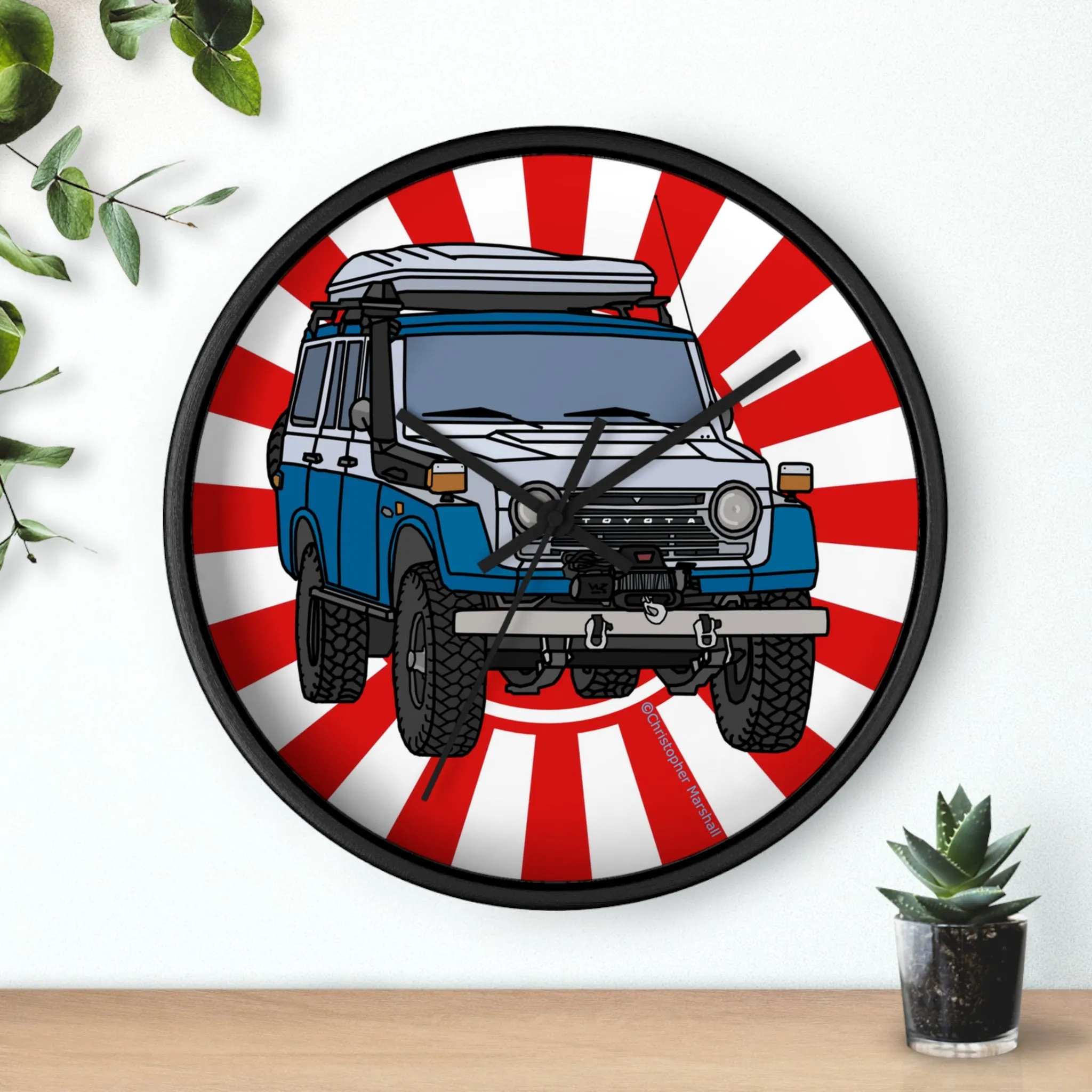 FJ55 Land Cruiser Wall Garage Clock FJ 55 Gift - Reefmonkey Artist Chris Marshall