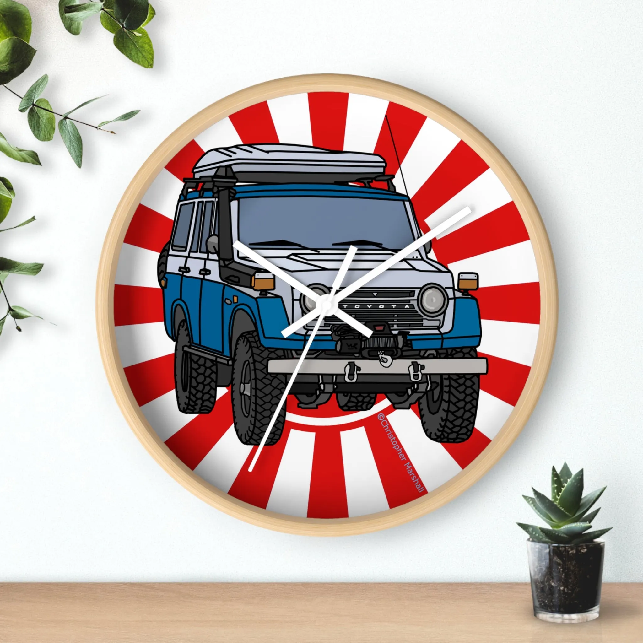 FJ55 Land Cruiser Wall Garage Clock FJ 55 Gift - Reefmonkey Artist Chris Marshall