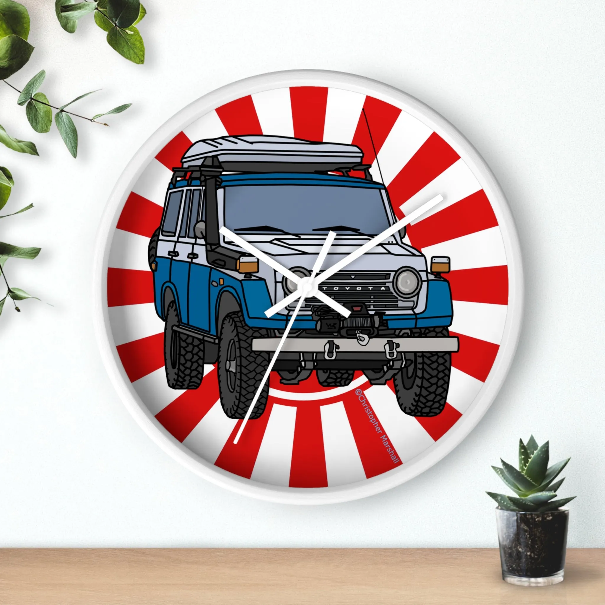 FJ55 Land Cruiser Wall Garage Clock FJ 55 Gift - Reefmonkey Artist Chris Marshall