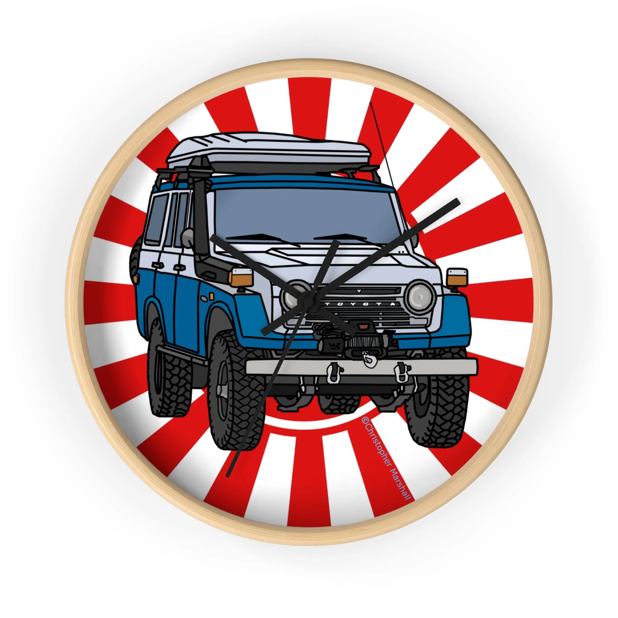FJ55 Land Cruiser Wall Garage Clock FJ 55 Gift - Reefmonkey Artist Chris Marshall
