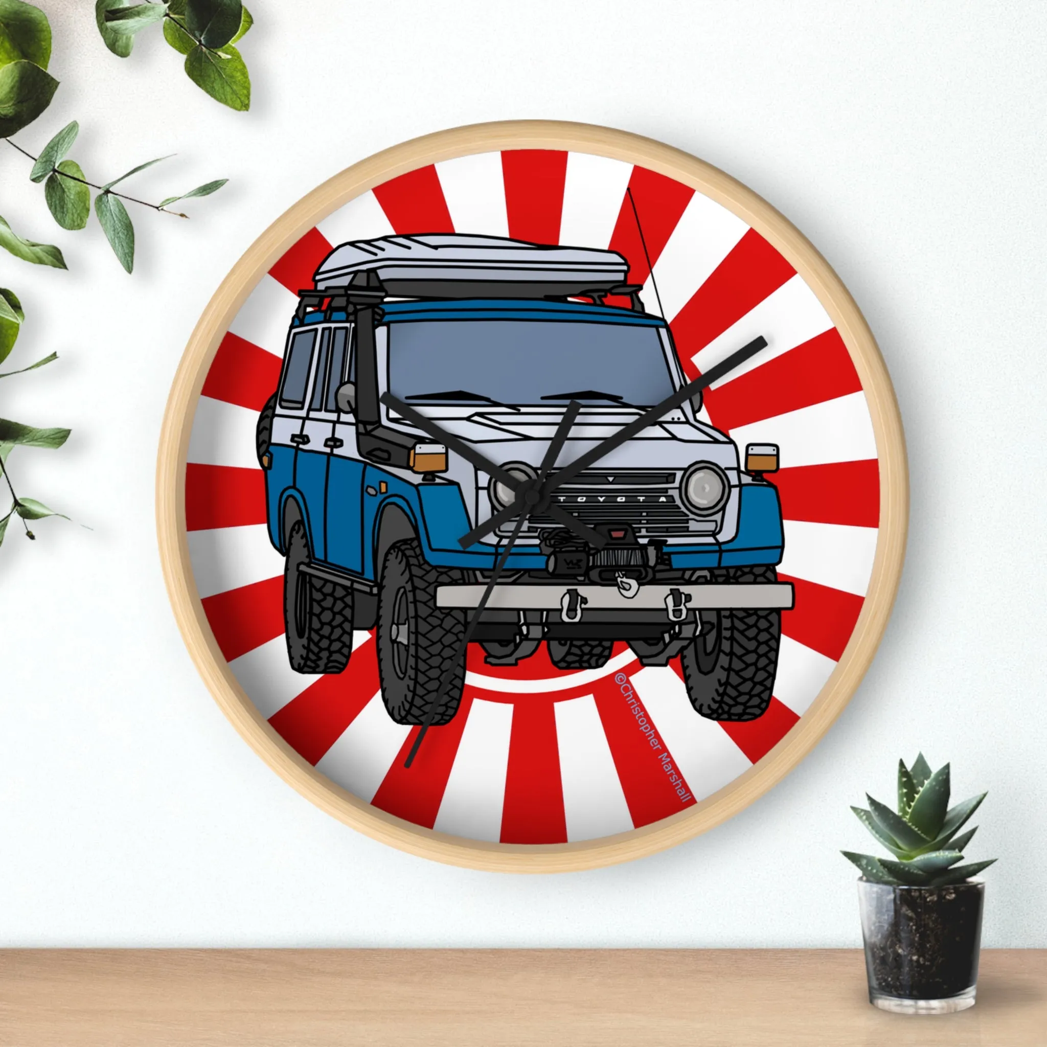 FJ55 Land Cruiser Wall Garage Clock FJ 55 Gift - Reefmonkey Artist Chris Marshall
