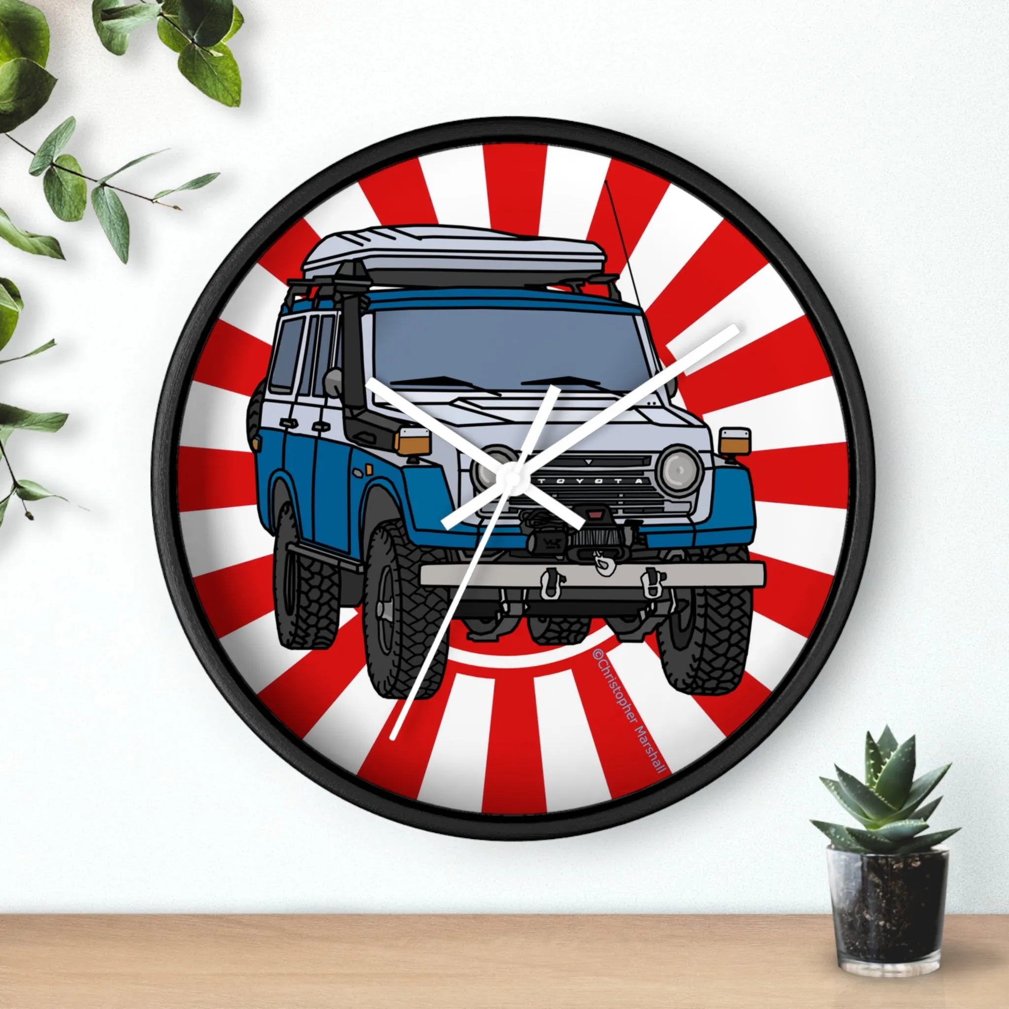 FJ55 Land Cruiser Wall Garage Clock FJ 55 Gift - Reefmonkey Artist Chris Marshall