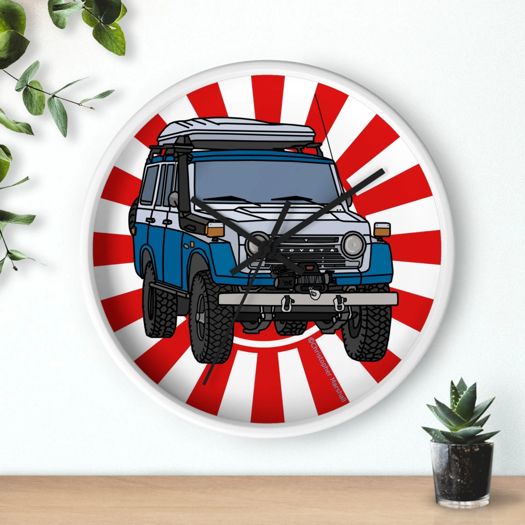 FJ55 Land Cruiser Wall Garage Clock FJ 55 Gift - Reefmonkey Artist Chris Marshall