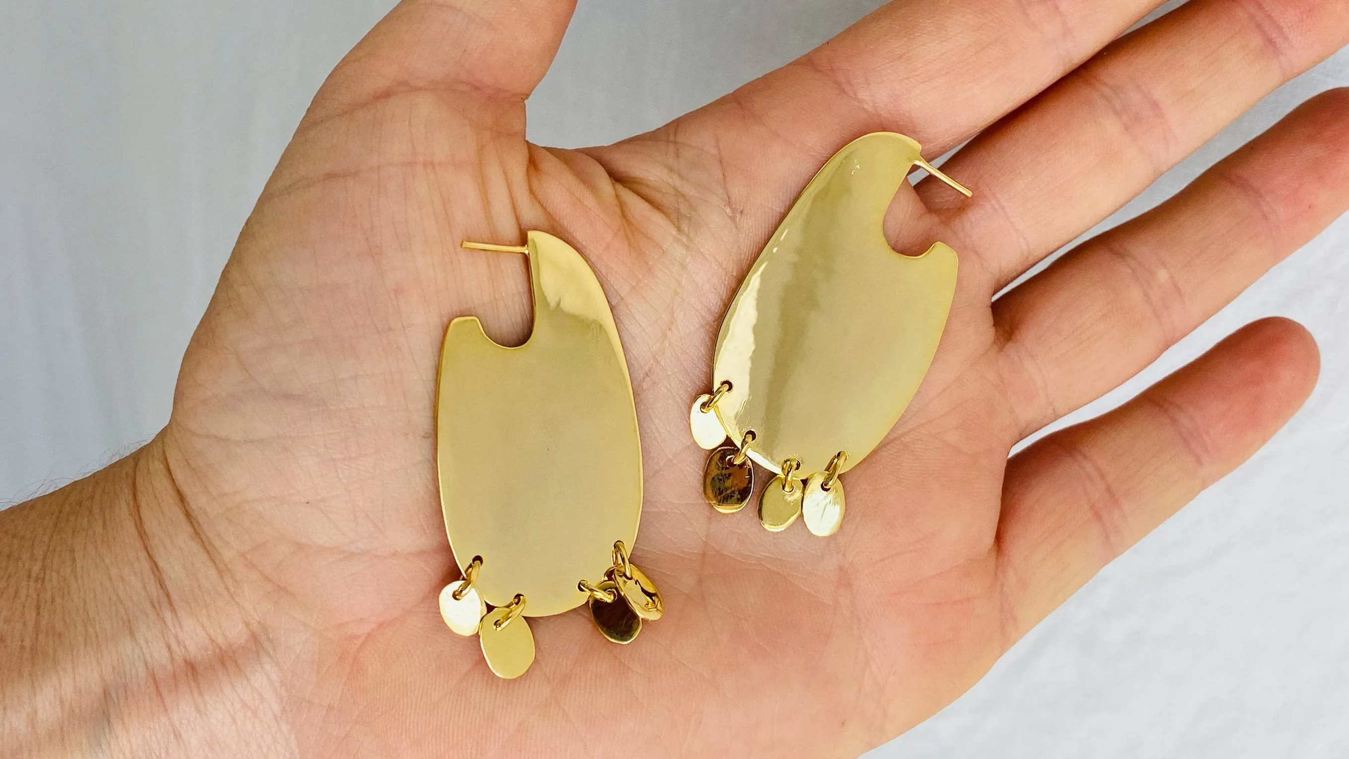 Flat Hoop Earrings. 24 kt Gold Plated Sterling Silver. Atelier Aadya