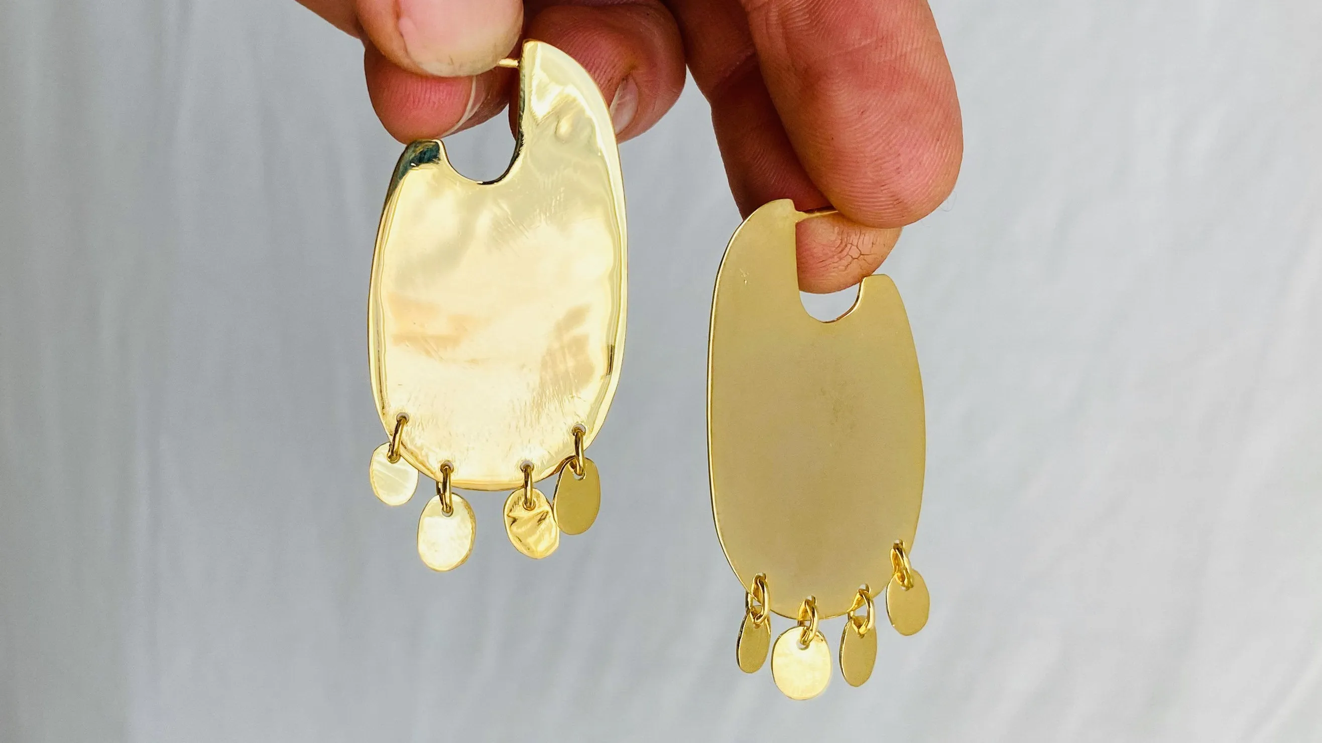 Flat Hoop Earrings. 24 kt Gold Plated Sterling Silver. Atelier Aadya
